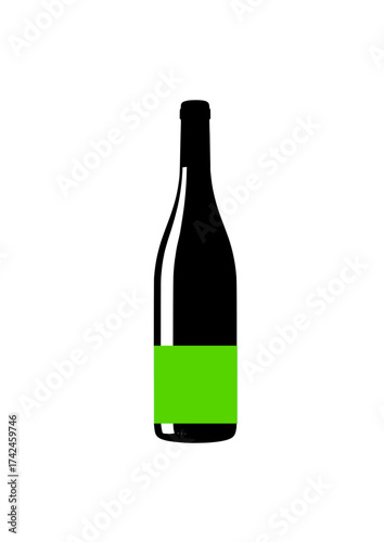 Glossy wine bottle