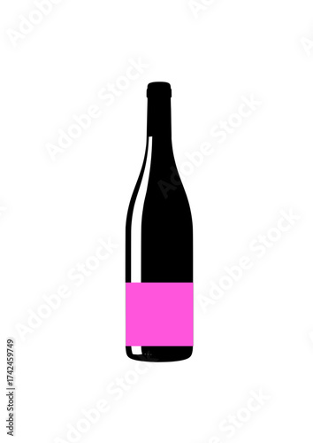 Glossy wine bottle