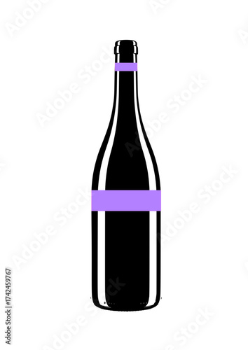 Glossy wine bottle