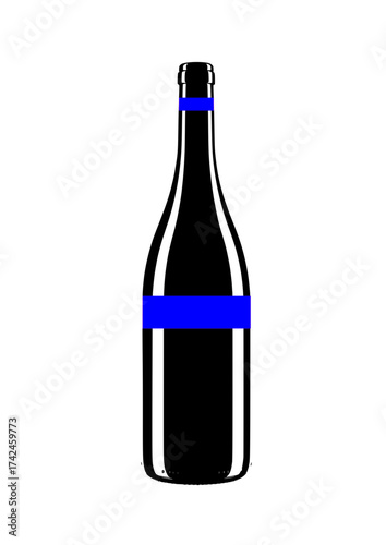Glossy wine bottle