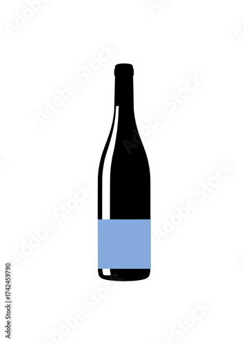 Glossy wine bottle