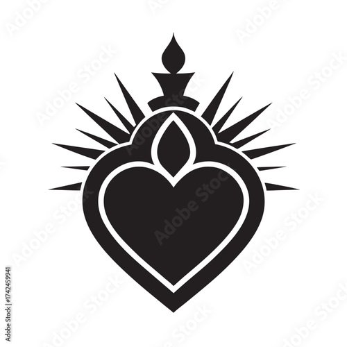 Sacred Heart Christian Symbol Silhouette