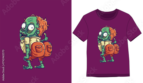 Tshirt Designs. scary zombie is dancing his ass