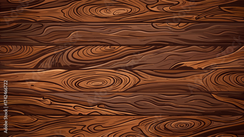 Dark brown wood texture pattern with natural imperfections, vector design, realistic tones, perfect for rustic backgrounds, interior art, and high-quality decorative templates.