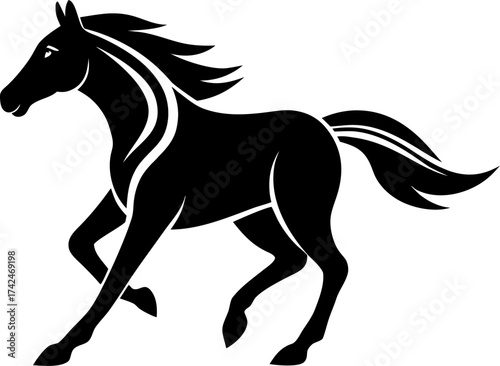 Racehorse silhouette black icon