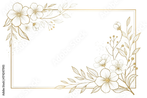 floral background with frame