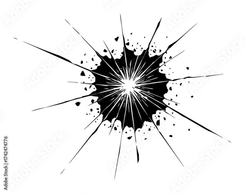 Cracked Glass Splatter Abstract Banner