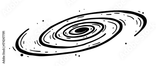 Spiral Galaxy Vector - Minimalist Hand-Drawn Design