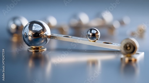 Balance balls physics metal equilibrium concept science experiment precision engineering abstract design art object