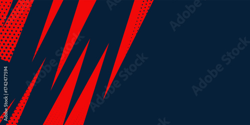 Abstract blue banner design red vector, dynamic sporty horizontal background template for your business.
