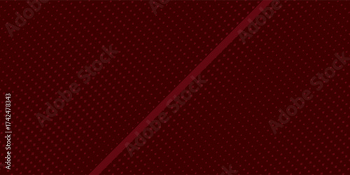 Red abstract diagonal geometric shape with halftone. Modern art