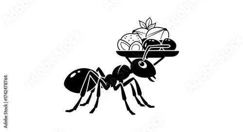 Ant Carrying Food - A Symbol of Labor and Provision.