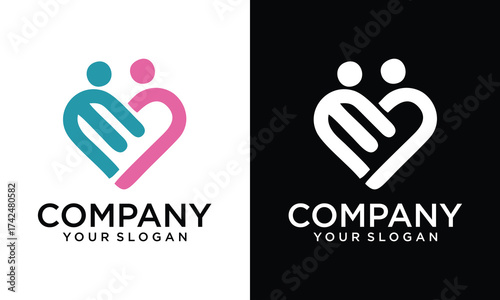 Creative People With Love Logo. Vector Design, Illustration.