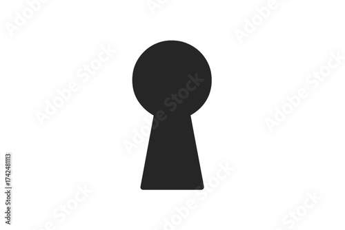 Keyhole shape vector icon. Unlocking, finding a solution, success or new opportunities concept. Lock and key symbol for security, safety, privacy, mystery and secrets.