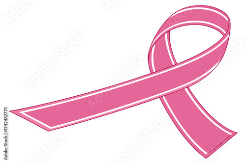 Pink ribbon symbol of hope and support for the fight against breast cancer
