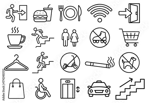 Public navigation icons set