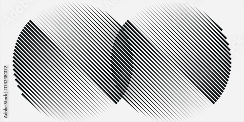 Modern Circle dynamic diagonal parallel slanted lines abstract vertical geometric pattern. vector art