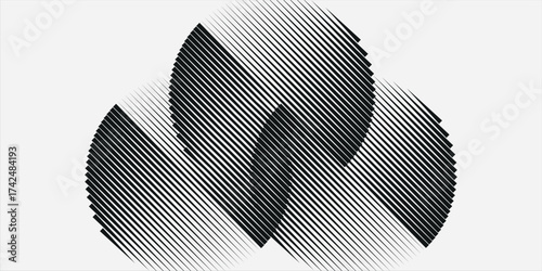Futuristic Circle dynamic diagonal parallel slanted lines abstract vertical geometric pattern. vector art. eps 10