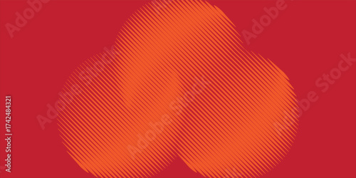Red Circle dynamic diagonal parallel slanted lines abstract vertical geometric pattern. vector art. background
