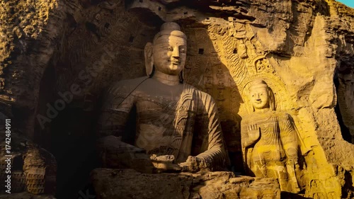 Yungang Grottoes Giant Buddha Statues UNESCO World Heritage Site China Ancient Buddhist Cave Art