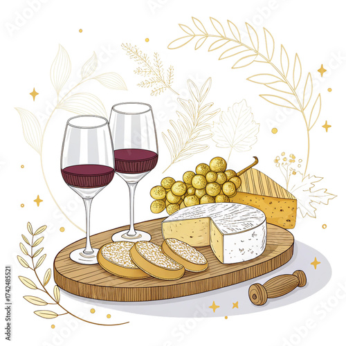 red wine and cheese