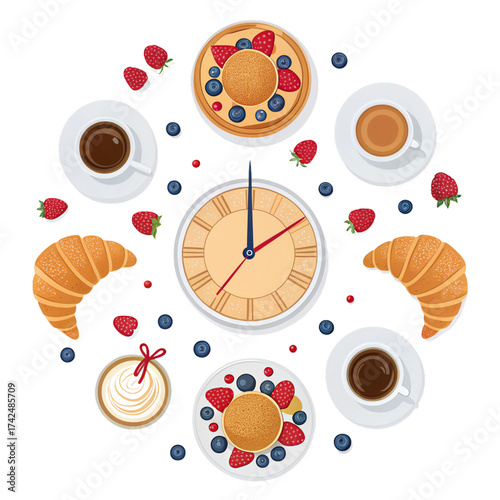 seamless pattern with coffee and sweets