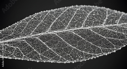 Macro close-up of single leaf showing natural vein pattern