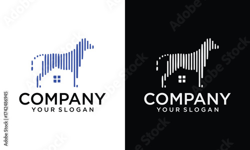 Creative Dog Hotel Logo Design: Incorporating a Dog and House in a Unique Vector Logo.