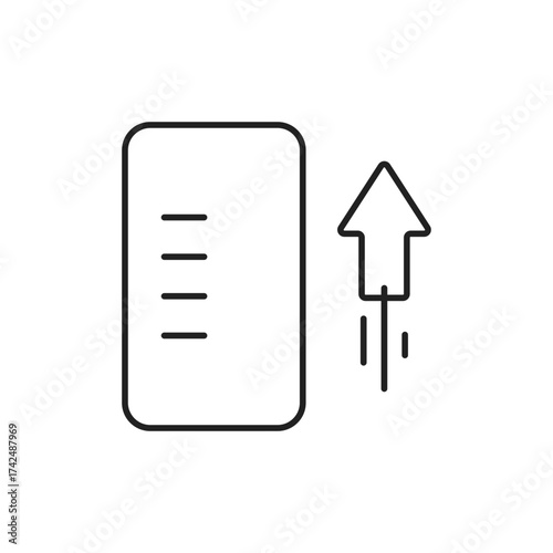 Sort Ascending Icon, Organize Data Increasing Order Outline UI