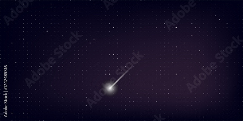 High quality star and comet universe background. Astrology horizontal backdrop. Stardust in galaxy. Vector Illustration.