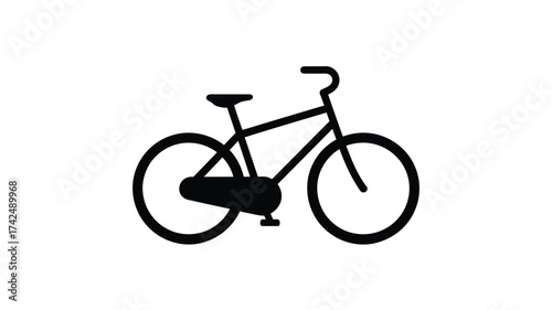 Minimalist black and white bicycle illustration vector graphic for diverse design applications silhouette vector illustration white background