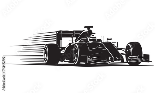 Dynamic Vector Illustration of a High-Speed Race Car