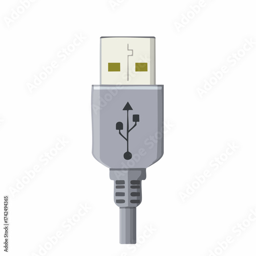Illustrated USB Connector Cable, a Universal Serial Bus Connecting Device, Technology
