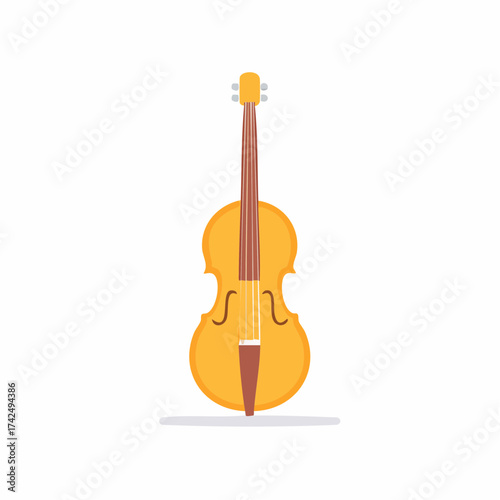 Illustration of stringed instrument, vector music tool, concert performance
