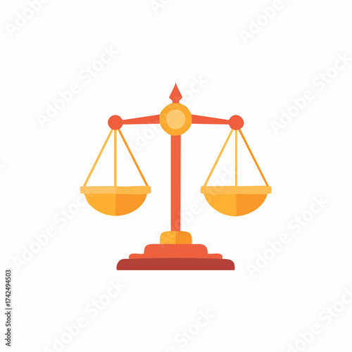 Justice scale icon a flat vector illustration of equality and fairness