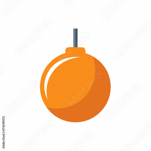 Orange Wrecking Ball Icon Flat Design Vector Graphic Demolition Symbol