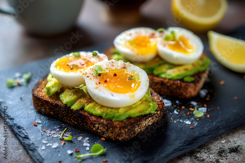Wallpaper Mural a plate with two slices of bread topped with eggs Torontodigital.ca