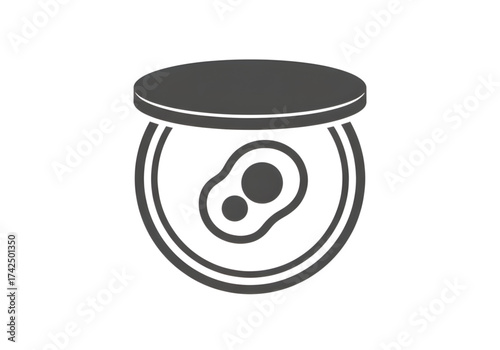 Minimal icon of a petri dish with culture — no background, no shadow PNG