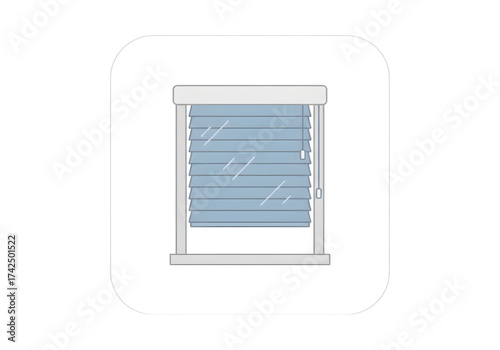  Minimal icon of a window with blinds — no background, no shadow PNG