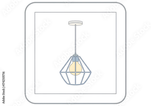  Minimal icon of a hanging light fixture — no background, no shadow PNG