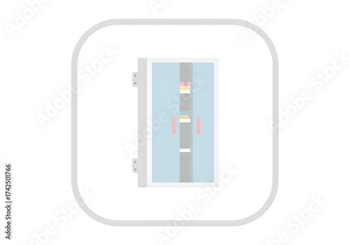 Minimal icon of a space-saving cabinet — no background, no shadow PNG