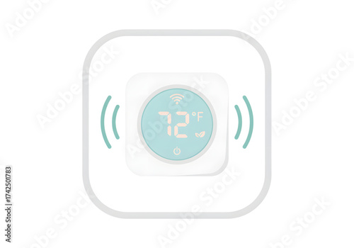  Minimal icon of a smart home thermostat — no background, no shadow PNG