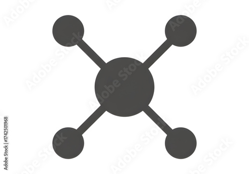 Minimal icon of a molecule model — no background, no shadow PNG