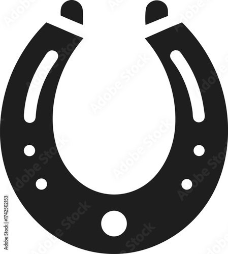 Horseshoe silhouette black icon