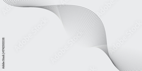 Aesthetic modern Abstract vector background with black wavy lines. EPS10