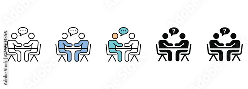 WebEngage in dynamic business discussions with these modern meeting icons, perfect for illustrating brainstorming, collaboration, or negotiation scenarios in your next project