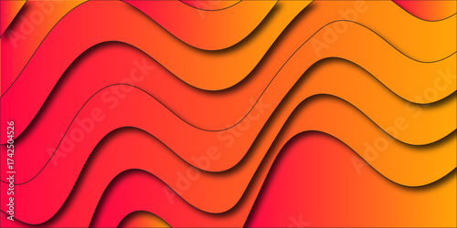 Modern dynamic Abstract background With colorful paper wave Shapes.Graphic design banner pattern background template with dynamic curve shapes.