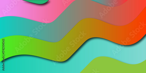 Modern dynamic Abstract background With colorful paper wave Shapes.Graphic design banner pattern background template with dynamic curve shapes.