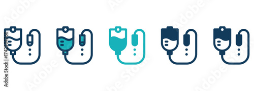 WebModern medical infusion symbols in flat design showing intravenous therapy and hospital care, ideal for healthcare websites and patient education materials, promoting wellness and recovery