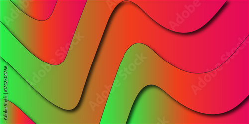 Modern dynamic Abstract background With colorful paper wave Shapes.Graphic design banner pattern background template with dynamic curve shapes.